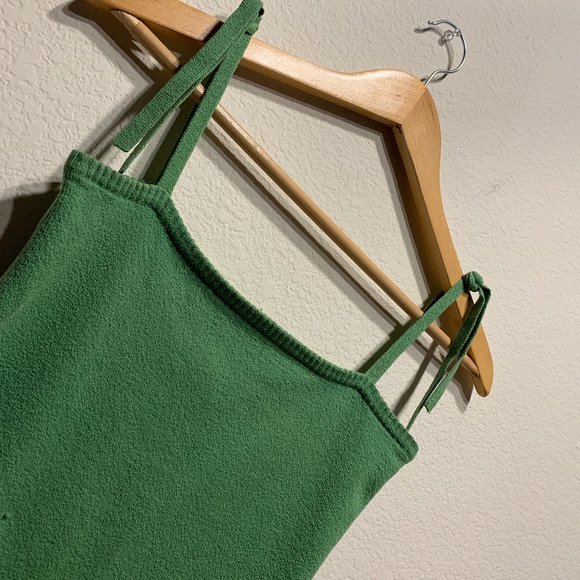 Vintage A&F Green Tie-Strap Square Neck Tank Top - Picture 8 of 10